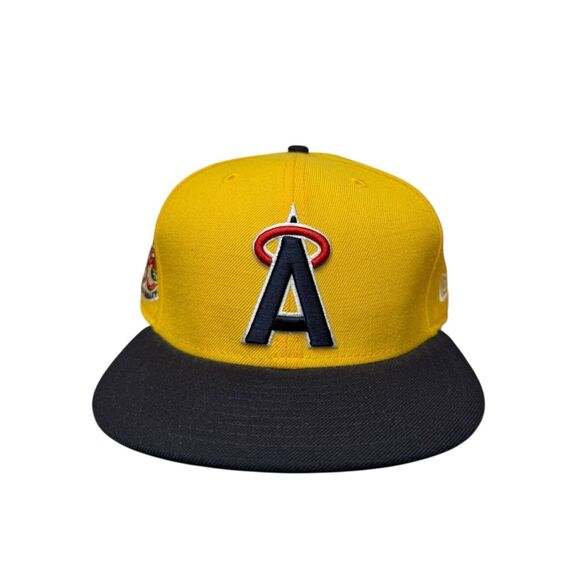 New Era 7 3/4 Anaheim Angels 35th Anniversary MLB Fitted Hat Yellow Black - Picture 1 of 6